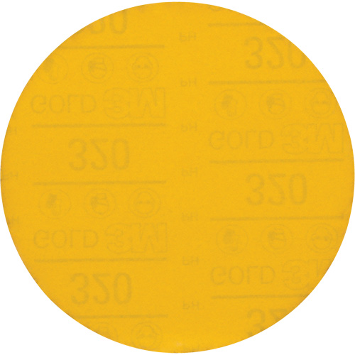 Hookit Gold Abrasive Disc, 6" Dia., 320 Grit, Aluminum Oxide, C-Weight WestPier