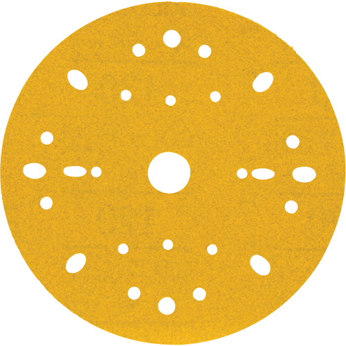 Hookit Gold Abrasive Disc, 6" Dia., 120 Grit, Aluminum Oxide, C-Weight WestPier