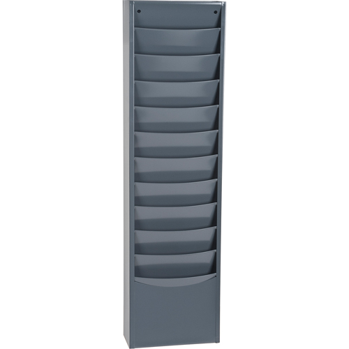 Literature Storage Racks, Stationary, 11 Slots, Steel, 9-3/4" W x 4-1/8" D x 36" H WestPier