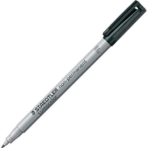 Lumocolor&reg; Non Permanent Fine Tip Black Marker, Black, Fine Tip WestPier