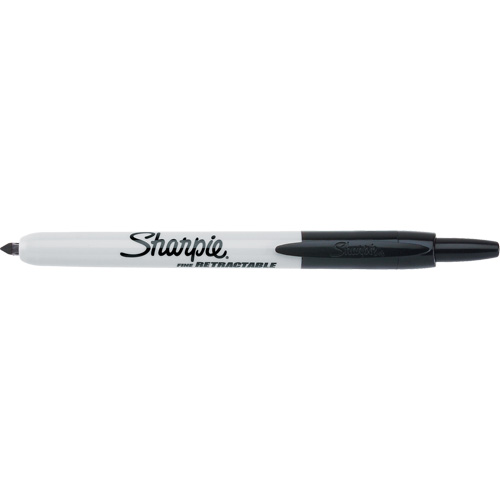 Retractable Permanent Marker, Black, Fine Tip WestPier
