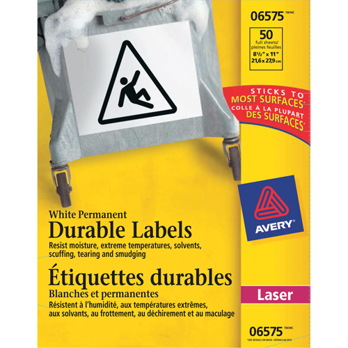 TrueBlock Labels, Polyester, 11" L x 8.5" H, White WestPier