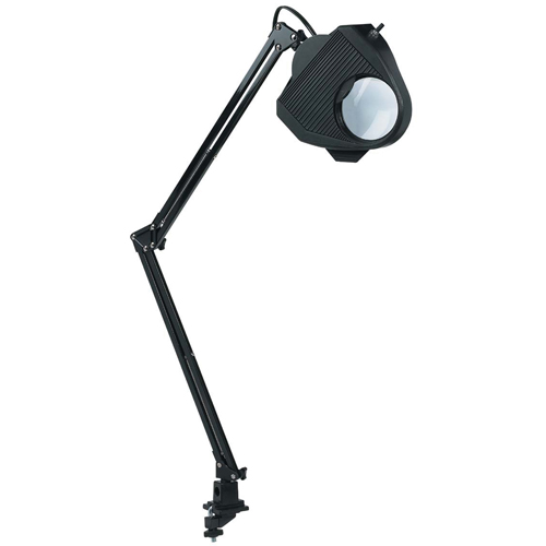 Lampe de travail avec loupe, 60 W, Fluorescent/Incandescente/DEL, Pince, Col 40", Noir WestPier