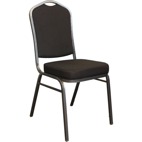 Chaises empilables, Tissu, Hauteur 37", Capacit&eacute; 275 lb, Noir WestPier