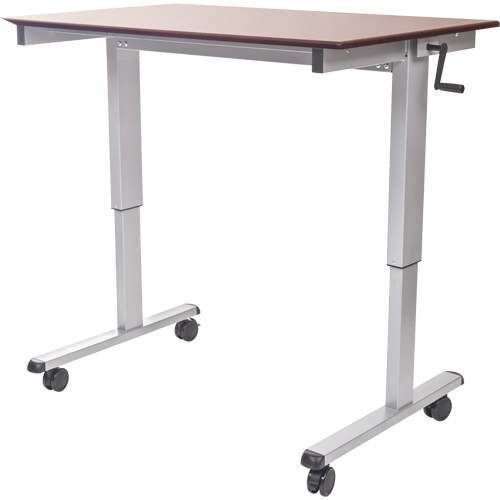 Adjustable Stand-Up Workstations, Stand-Alone Desk, 48-1/2" H x 59" W x 29-1/2" D, Walnut WestPier