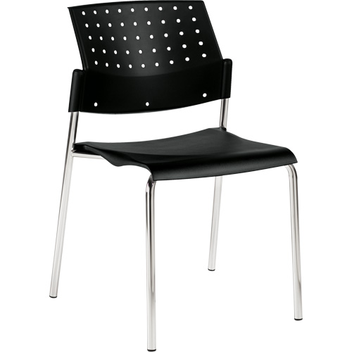 Chaise sans accoudoirs empilables, Plastique, Hauteur 33", Capacit&eacute; 300 lb, Noir WestPier