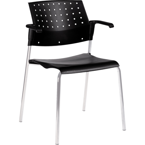 Chaises empilables, Plastique, Hauteur 33", Capacit&eacute; 300 lb, Noir WestPier