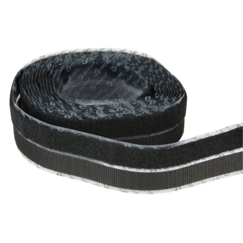 Attache, Boucle et crochet, 15' x 3/4", Adh&eacute;sif, Noir WestPier