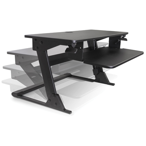Goya Sit-Stand Workstation, Desktop Unit, 21" H x 35-2/5" W x 24" D, Black WestPier