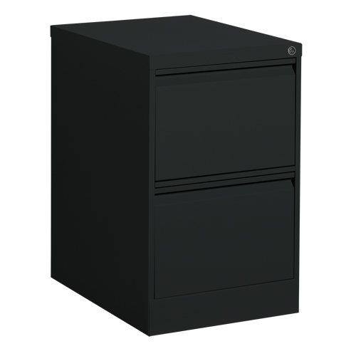 Vertical Filing Cabinet, Steel, 2 Drawers, 18-1/7" W x 25" D x 29" H, Black WestPier