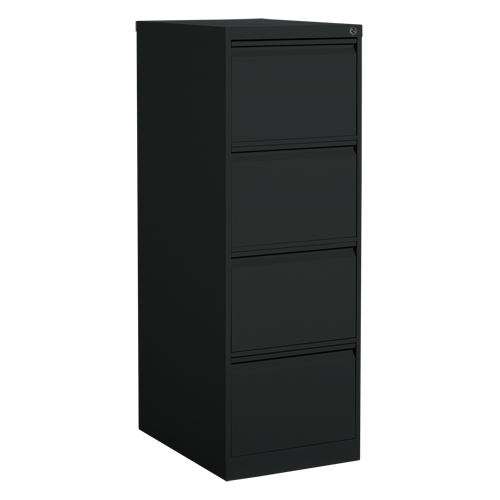 Classeur vertical, Acier, 4 tiroirs, 18-1/7" la x 25" p x 52" h, Noir WestPier