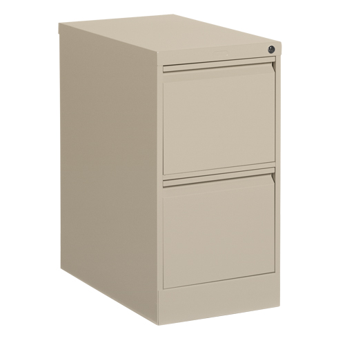 Vertical Filing Cabinet, Steel, 2 Drawers, 15-1/7" W x 25" D x 29" H, Beige WestPier