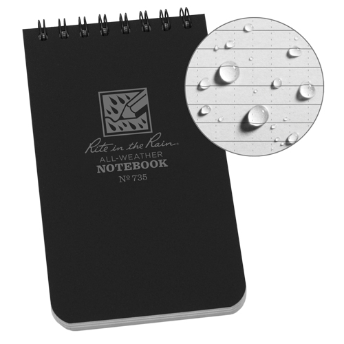 Carnet de notes de poche &agrave; spirale, Couverture souple, Noir, 100 Pages, 3" , 5"  WestPier