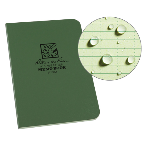 Memo Book, Soft Cover, Green, 112 Pages, 3-1/2" W x 5" L WestPier