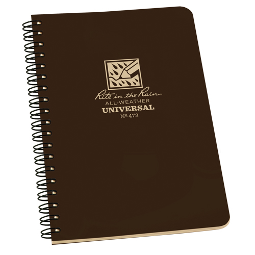 Side-Spiral Notebook, Soft Cover, Brown, 64 Pages, 4-5/8" W x 7" L WestPier