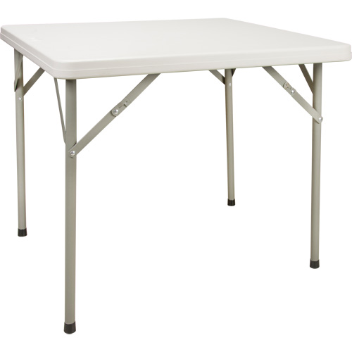 Table pliante, Carr&eacute;e, 34" l x 34" la, Poly&eacute;thyl&egrave;ne, Blanc WestPier