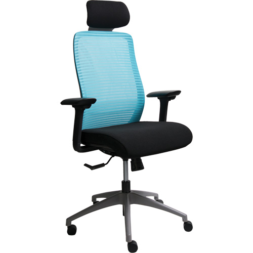 Chaise de bureau ajustable s&eacute;rie Era avec appui-t&ecirc;te, Tissu/Mailles, Bleu, Capacit&eacute; 275 lb WestPier