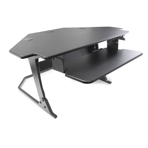 Goya Sit-Stand Corner Work Station, Desktop Unit, 20" H x 42" W x 37-4/5" D, Black WestPier
