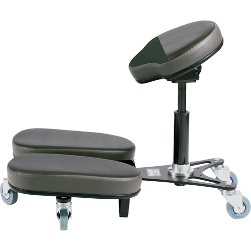 STAG4 Adjustable Kneeling Chair, Vinyl, Black/Grey WestPier