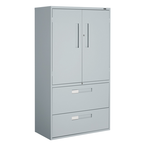 Multi-Stor Cabinet, Steel, 3 Shelves, 65-1/4" H x 36" W x 18" D, Grey WestPier