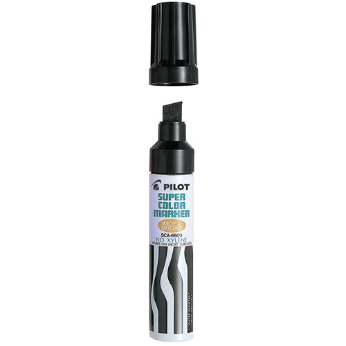 Refillable Super Colour Permanent Marker, Black, Chisel Tip WestPier