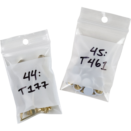 White Block Poly Bags, Reclosable, 3" x 2", 2 mils WestPier