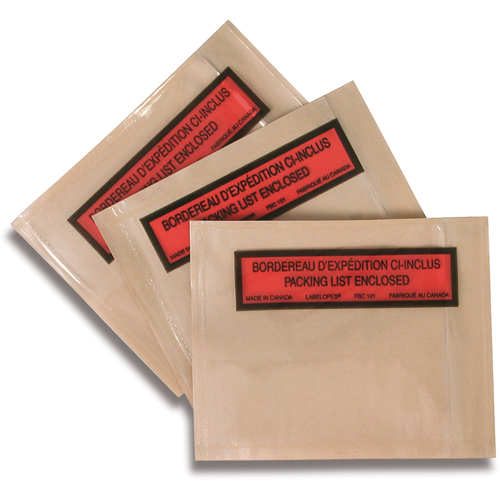 Pochettes pour bordereau d'exp&eacute;dition, 5-1/2" lo x 4-1/2" la WestPier