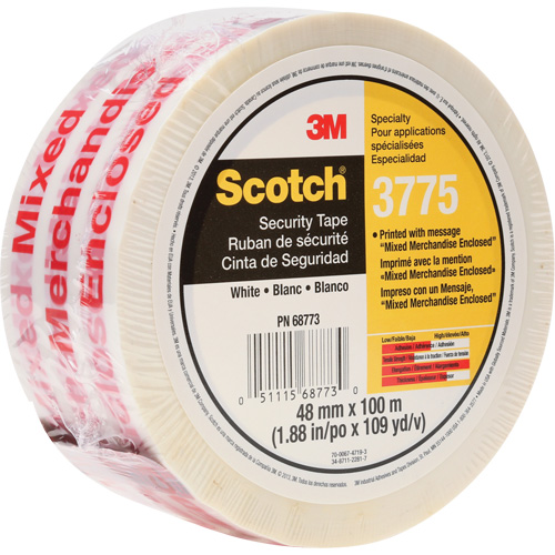 Ruban d'emballage Scotch 3775 avec message, Adh&eacute;sif Thermofusible, 2 mils, 48 mm (1-22/25") x 100 m (328') WestPier