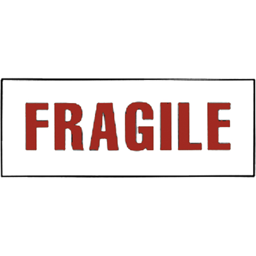 "Fragile" Special Handling Labels, 6" L x 2" W, Red on White WestPier