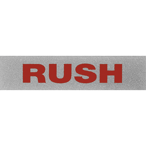 "Rush" Special Handling Labels, 5" L x 2" W, Black on Red WestPier