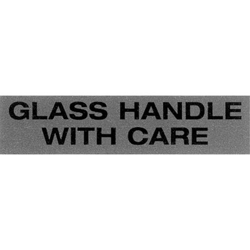 "Glass Handle with Care" Special Handling Labels, 5" L x 2" W, Black on Red WestPier
