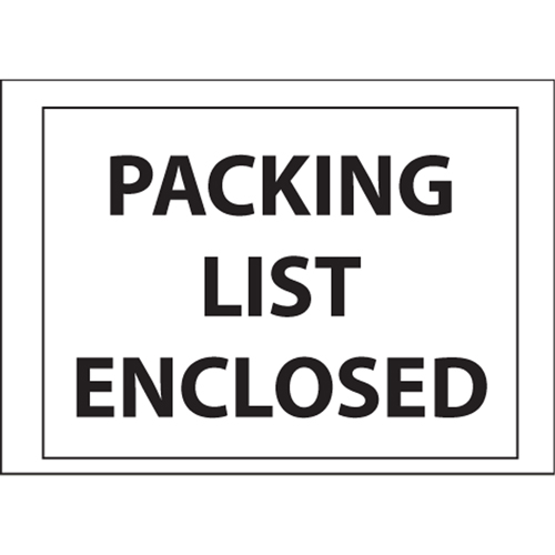 Packing List Envelopes, 4" L x 5" W, Backloading Style WestPier