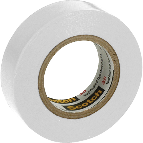 Scotch&reg; 35 Colour Coded Tape, 12.7 mm (1/2") x 6.1 m (20'), White, 7 mils WestPier