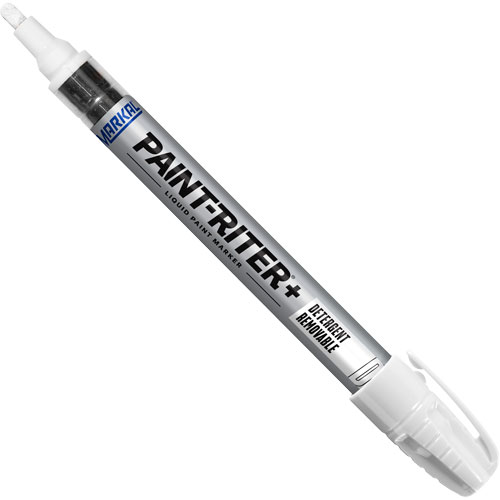 Paint-Riter&reg;+ Detergent Removable Paint Marker, Liquid, White WestPier