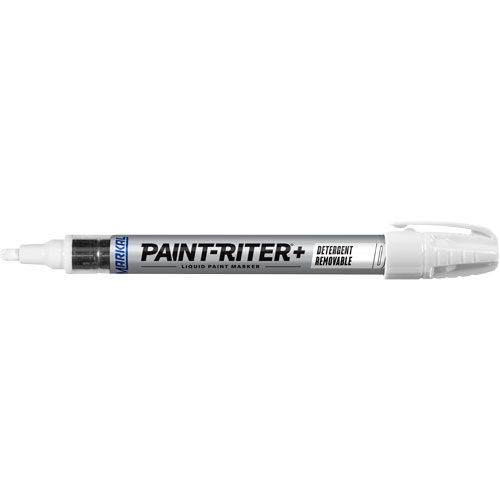 Paint-Riter&reg;+ Detergent Removable Paint Marker, Liquid, White WestPier