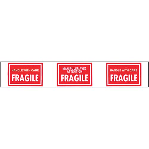 Pre-Printed Message Tapes, 1-7/8" W, White on Red WestPier