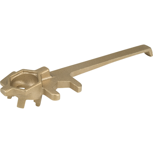 Deluxe Plug Wrenche, 1-1/4" Opening, 9" Handle, Non-sparking brass alloy WestPier