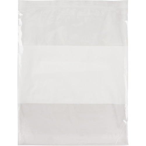 Sacs en poly avec espace inscriptible blanc, Refermable, 15" x 12", 2 mils WestPier
