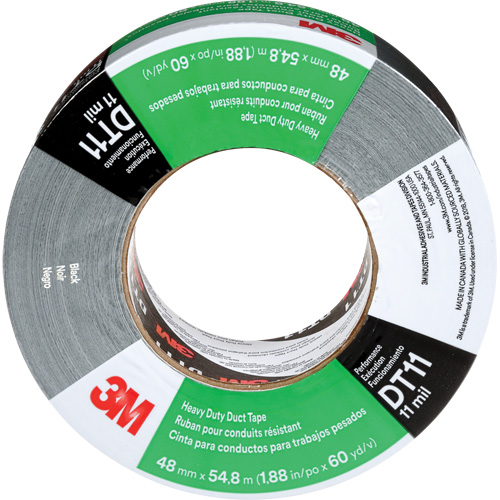 DT11 Heavy-Duty Duct Tape, 11 mils, Black, 48 mm (2") x 55 m (180') WestPier