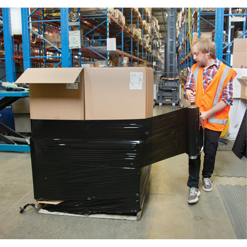 Stretch Wrap, 0.8 Gauge (20.3 micrometers), 15" x 1500', Opaque Black WestPier