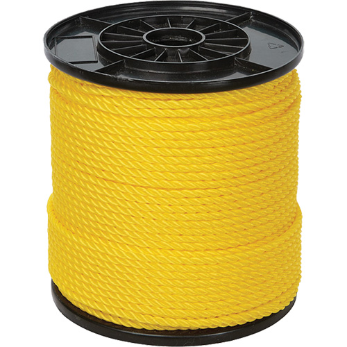 1/4" Yellow Twisted 3-Strand Rope, Polypropylene, 550' WestPier