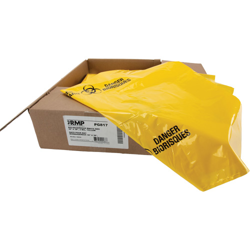 Waste Bags, Bio-Hazard, 38" L x 30" W, 2 mils WestPier