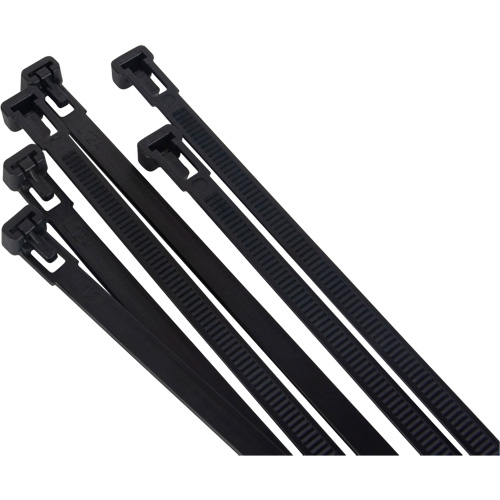 Re-Usable Cable Tie, 14" Long, 50 lbs. Tensile Strength, Black WestPier