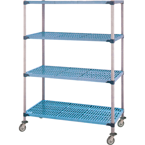 Shelving Unit, 4 Tiers, 36" W x 68" H x 18" D WestPier