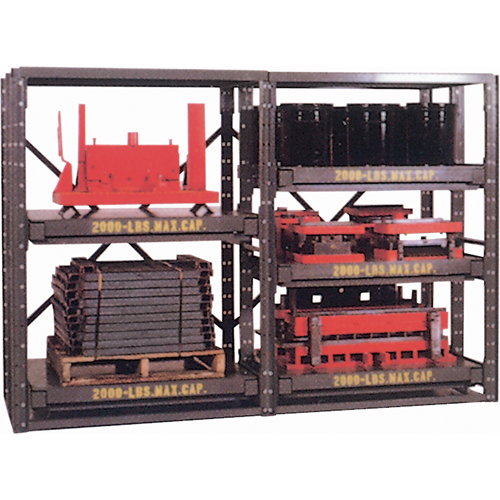 E-Z Glide Shelving, Steel, Roll Out, 2000 lbs. Capacity, 36" W x 62.5" H x 36" D WestPier