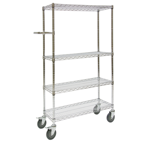 Push Cart, Chrome Plated, 30" x 60" x 14", 800 lbs. Capacity WestPier