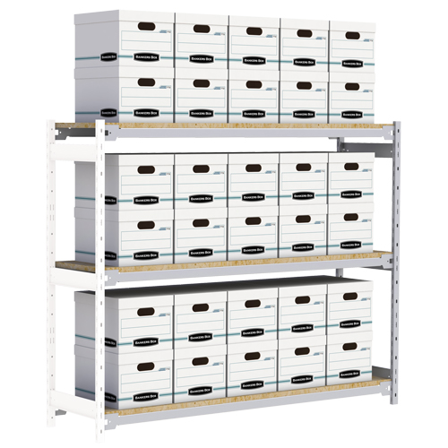 &eacute;tag&egrave;re-classeur de grande largeur, Acier, 3 Tablettes, 72" la x 18" p x 60" h, Ensemble Ajout WestPier