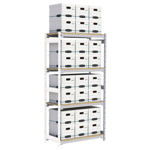 &eacute;tag&egrave;re-classeur de grande largeur, Acier, 4 Tablettes, 42" la x 18" p x 84" h, Ensemble Ajout WestPier