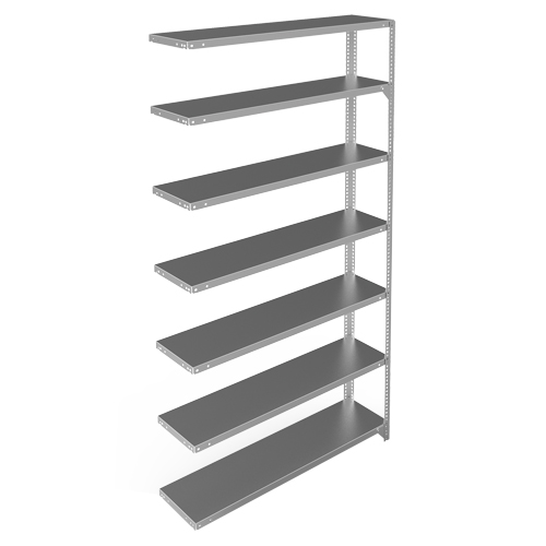 &eacute;l&eacute;ment de rayonnage, Acier galvanis&eacute;, Montant &agrave; fente, Capacit&eacute; 300 lb, 48" la x 84" h x 12" p WestPier