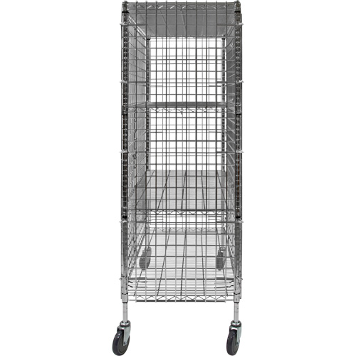 Security Cart, Chrome Plated, 48" x 69" x 24", 500 lbs. Capacity WestPier